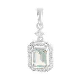 Серебряная подвеска с топазом 1.768ct, фианитами
