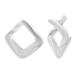 Серебряные серьги с фианитами