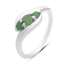 Срібна каблучка зі смарагдом 0.488ct