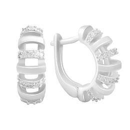 Серебряные серьги с фианитами