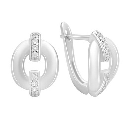 Серебряные серьги с фианитами