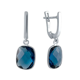 London Blue 9.183ct sterling silver topaz earrings