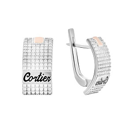 Серебряные серьги с фианитами