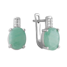 Серебряные серьги с изумрудом 4.805ct