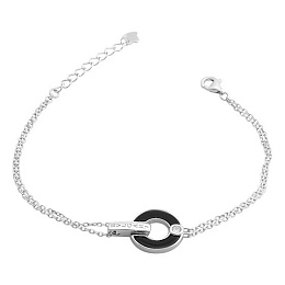 Silver bracelet with onyx