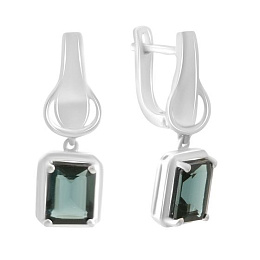 Серебряные серьги с топазом Лондон Блю 3.792ct