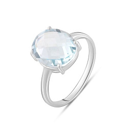 Silver ring with a 5.358-carat topaz