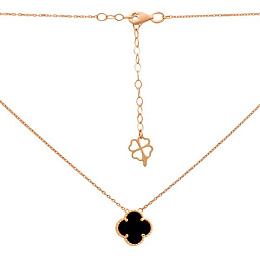 Gold necklace with onyx