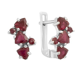 Серебряные серьги с рубином 1.162ct