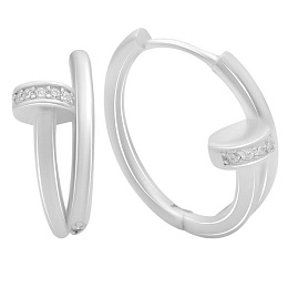 Серебряные серьги с фианитами