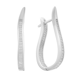 Серебряные серьги с фианитами