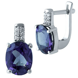 Серебряные серьги с александритом 6.582ct
