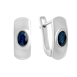 Silver earrings with sapphire 1.095ct