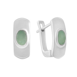 Silver earrings with emerald 0.8ct