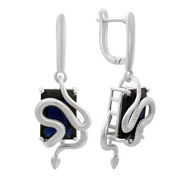 Срібні сережки з сапфіром nano 11.808ct