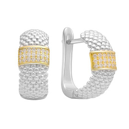 Серебряные серьги с фианитами